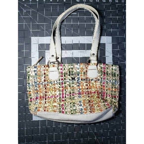 Lina Ribbon Weave Woven Handbag Purse Zipper Zip Top Bag NWOT - Picture 8 of 8